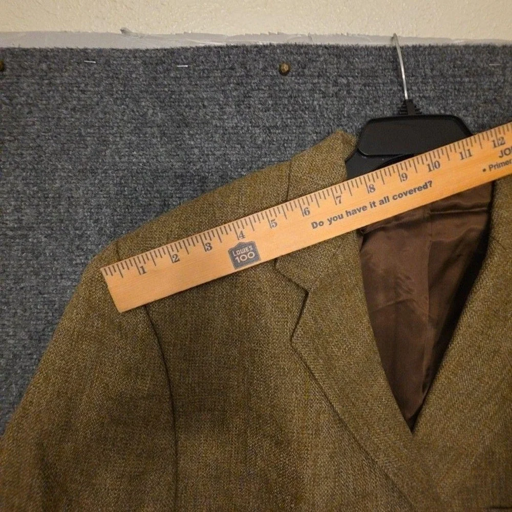 Paul Fredrick Suit Mens 48XL 44x34 Brown Wool Herringbone 2 Piece Big Tall